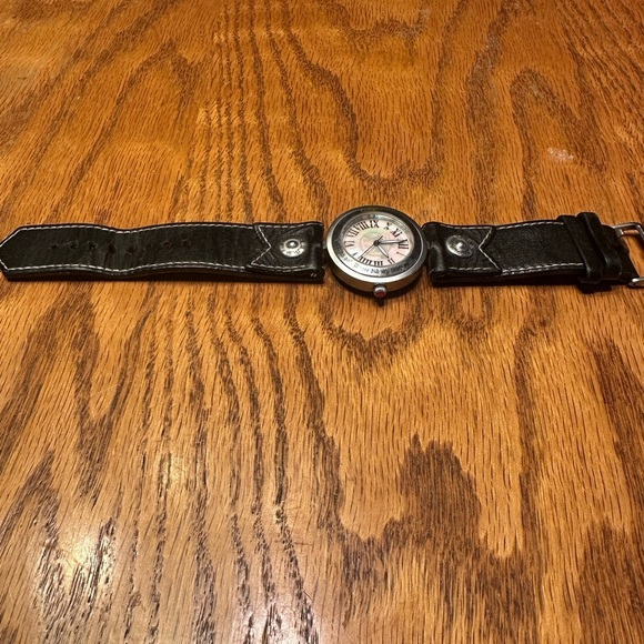 L.A.M.B. Black and Brown Leather Watch main image 6